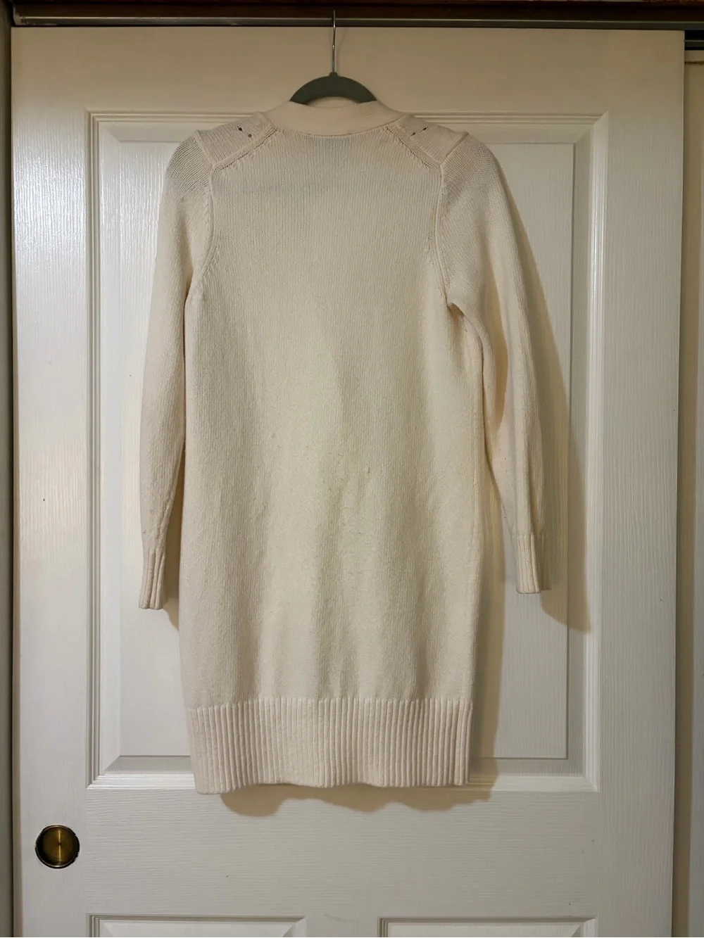Ann Taylor Cream Longline Button Cardigan with Pockets - Picture 4 of 7